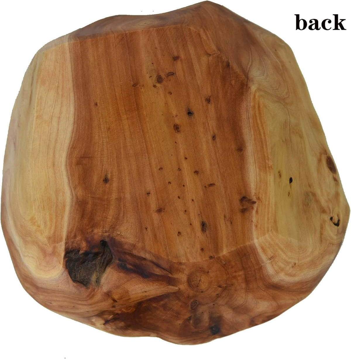 Irregular Root-Carved Natural Wood Bowl, 9–10 in