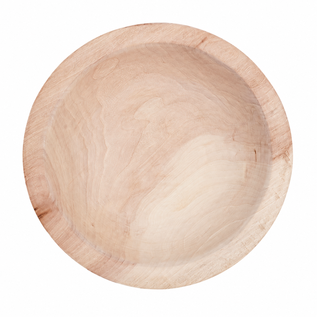 Round Natural Wood Decorative Bowl, Approximately 9.5 in
