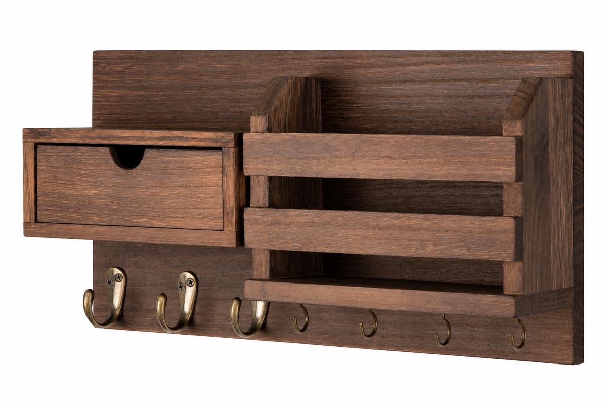 Wall Mail Organizer with Drawer