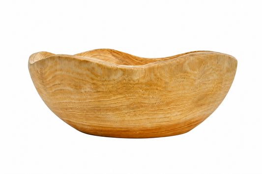 Irregular Natural Wood Decorative Bowl, 8–9 in