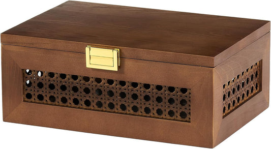 Wood Framed Woven Storage Box