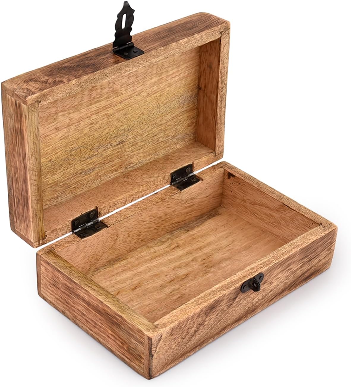 Tree of Life Carved Wood Keepsake Box, 8 × 5 × 3 in